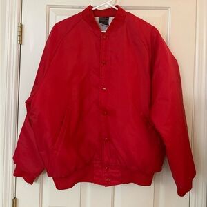 Vintage Hilton Active Apparel Red Puffer Bomber Jacket Made in USA  XL